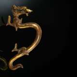 Feuervergoldete Handhabe eines Drachen aus Bronze - Foto 1