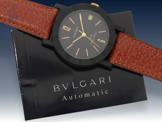 Armbanduhr: ungetragene Bvlgari Carbon Roma, limitiert, No 1862/1900, Ref. BB33 mit Originalbox und Originalpapieren von 1994, selten! - photo 3
