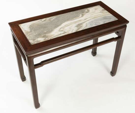 Tisch aus Hartholz mit Marmorplatte - photo 7