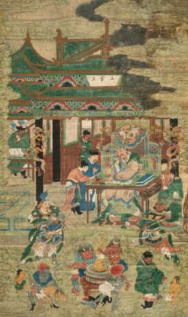 Anonyme Malerei mit Darstellung von wuguanwang, dem Herrscher der vierten Halle der Hölle - фото 1