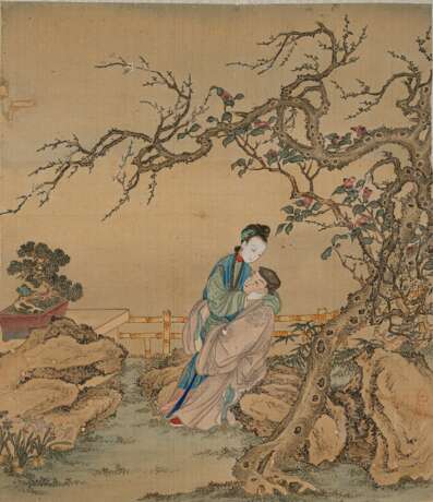 Album mit zwölf feinen erotischen Malereien auf Seide im Stil von Qiu Ying - фото 1