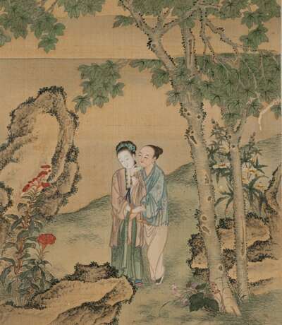 Album mit zwölf feinen erotischen Malereien auf Seide im Stil von Qiu Ying - Foto 10
