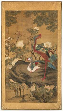 Phönix und Strauchpfingstrose unter Parasolbaum in Stil von Shen Quan (1682-ca.1760) - Foto 3