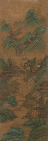 Gelehrtentreffen in einem Berghaus im Stil von Qiu Ying (ca. 1494 - 1552) - Foto 1