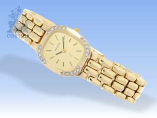 Armbanduhr: luxuriöse Damenuhr mit Diamantbesatz, 80er Jahre