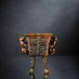 Weihrauchbrenner vom Typ 'ding' aus Nashorn im archaischen Stil dekoriert - Foto 2