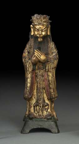 Partiell feuervergoldeter Bronze einer daoistischen Gottheit - Foto 1