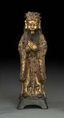 Partiell feuervergoldeter Bronze einer daoistischen Gottheit