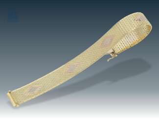 Armband: feines vintage Goldschmiedearmband, 14K Tricolour
