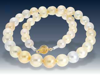 Kette/Collier: außergewöhnliche, teure Multicolour-Südsee-Zuchtperlen-Kette/Perlenstrang mit besonders schönen und hochwertigen Perlen