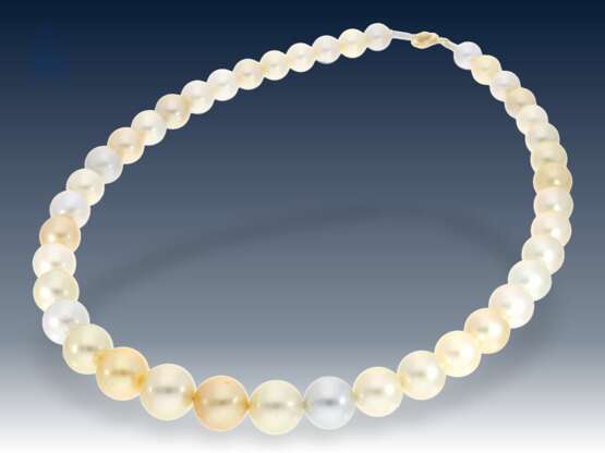 Kette/Collier: außergewöhnliche, teure Multicolour-Südsee-Zuchtperlen-Kette/Perlenstrang mit besonders schönen und hochwertigen Perlen - Foto 2