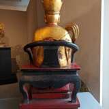 Figur eines sitzenden Mönch oder Priester des Zen-Buddhismus aus Holz - photo 4