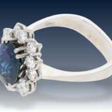 Ring: sehr schöner, ehemals sehr teurer vintage Saphir/Brillant-Blütenring - фото 2