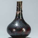 Flambé-Flaschenvase gefleckt in Violett, Rot und Peachbloom - Foto 1