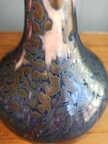 Flambé-Flaschenvase gefleckt in Violett, Rot und Peachbloom - photo 7