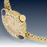 Armbanduhr: goldene vintage Cocktailuhr, Damenuhr der Marke Ebel mit Brillant- und Saphirbesatz - Foto 4