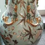 Paar große Bodenvasen im Dayazhai-Stil mit Drachen-Blütendekor auf türkisfarbenem Fond - photo 7