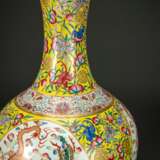 Große Drachen-Phönix-Vase aus Porzellan mit gelbem Fond - photo 8