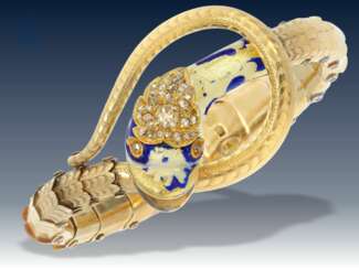 Armband: antikes, einzigartiges und sehr ausgefallenes Schlangen-Goldschmiedearmband, russisch, möglicherweise Fabergé um 1880