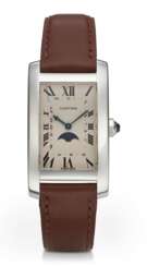 CARTIER, TANK AMERICAINE, 18K WHITE GOLD, MOONPHASES, REF. 819908