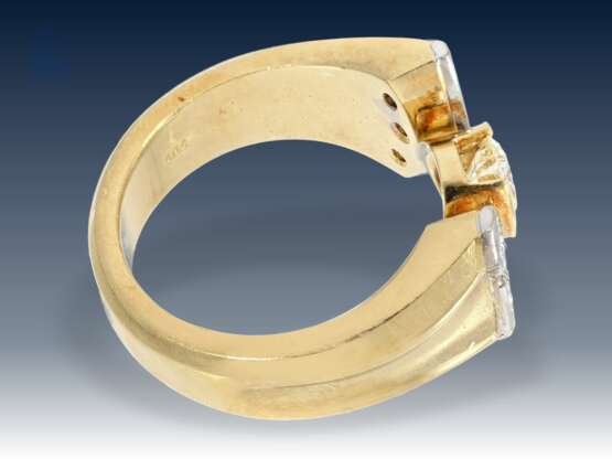 Ring: besonders schwerer vintage 18K Goldschmiedering mit wertvollem Brillantbesatz - photo 2