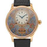 Droz, Jaquet. JAQUET DROZ, PETITE HEURE MINUTE, 18K PINK GOLD, ENAMEL DIAL, MADE FOR THE OPENING OF THE GRAND MOSQUE OF OMAN, GIFTED TO THE U.S. AMBASSADOR FOR RETIREMENT - Foto 1