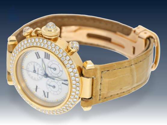 Armbanduhr: äußerst luxuriöser Chronograph mit Zeigerdatum, Cartier Pasha "DIAMONDS" Ref.1354 mit Originalbox und Originalpapieren - фото 2