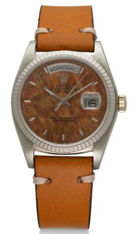 Rolex. ROLEX, DAY-DATE, 18K WHITE GOLD, WOOD DIAL, REF. 18039 - фото 1