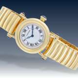 Armbanduhr: äußerst luxuriöse Cartier Damenuhr mit Original-Service-Etui und Originalpapieren von 2001, Modell "Diabolo" Ref.14400 in der luxuriösen Vollgold-Version - фото 4