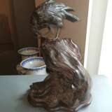 Feine Bronze eines Adlers auf einem Wurzelholzstand - photo 4