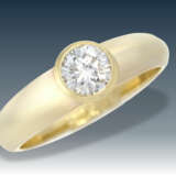 Ring: hochfeiner Brillant/Verlobungring, Brillant 1ct Top WesseltonF/SI, mit Zertifikat - photo 1