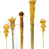 Sechs goldene Haarnadeln in Blütenform - фото 2