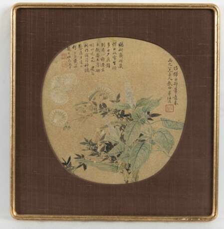 Ren Qi (?-1861): Fächermalerei mit Blumen - photo 4
