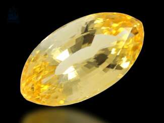 Steine: sehr schöner und wertvoller, natürlicher gelber Saphir von 6,65ct