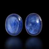 Steine: seltenes Paar natürlicher, leuchtend blauer Ceylon-Saphire von zusammen 5,2ct - Foto 1