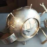 Silberkanne mit Drachendekor auf Stand mit Rechaud aus Silber - Foto 6
