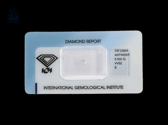 Steine: seltenes Paar sehr wertvoller Diamanten im Princess-Cut, hervorragende Halbkaräter mit IGI Report,Top Qualität, Top Wesselton- River/VVS - фото 1