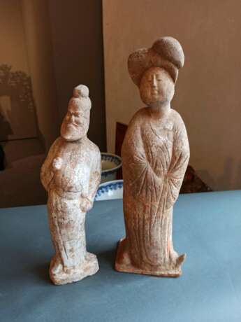 Zwei kalt bemalte Irdenware-Figuren einer 'Fat Lady' und eines Ausländers - photo 2