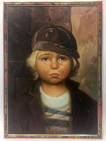 Giovanni Bragolin: Weinende Kinder / Weinender Junge und Weinendes Mädchen, Kunstdrucke im Rahmen, sehr gut. - фото 3