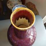 Gebauchte Vase mit Flambé-Glasur und hohem Hals - Foto 5