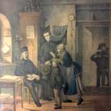 Unbek. Künstler: Vorstellung beim Steiger / Besuch beim Steiger, Farblithographie um 1850, hinter Glas im Rahmen, prima. - фото 1