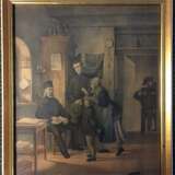 Unbek. Künstler: Vorstellung beim Steiger / Besuch beim Steiger, Farblithographie um 1850, hinter Glas im Rahmen, prima. - Foto 2