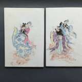 Paar Porzellantafeln mit Unsterblichen in den Farben der 'Famille rose' - photo 2