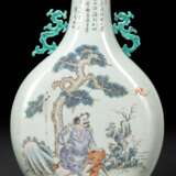 Pilgerflasche aus Porzellan mit Dekor von Li Tieguai und Gedichtaufschrift - Foto 1