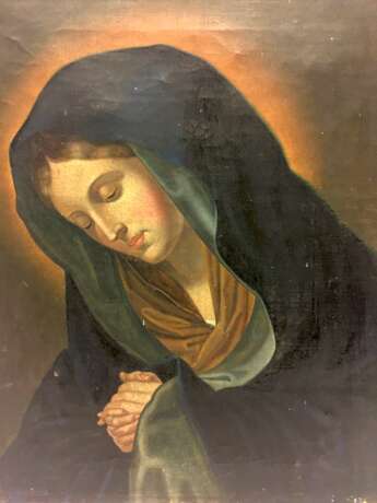 Deutscher Künstler: Trauernde Muttergottes / Trauernde Maria, Öl auf Leinwand auf Rahmen, 17. Jahrhundert - фото 1