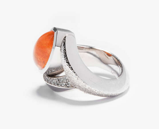 Granat-Brillant-Ring - Foto 2