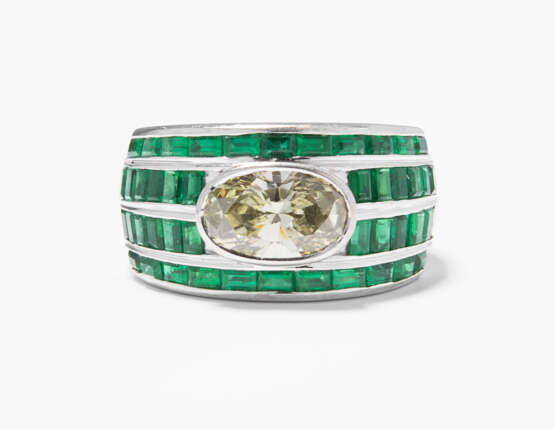 Diamant-Smaragd-Ring - фото 1