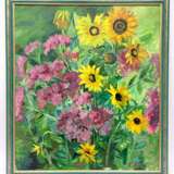 Anni Jung: "Sonnenblumen", Öl auf Leinwand, 2000, im Rahmen, sehr gut. - photo 2
