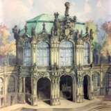 A. Zielke: Im Zwingerhof / Zwinger zu Dresden, Blick zum Wallpavillon. Aquarell auf Bütten, im Rahmen hinter Glas, 1920. - фото 1