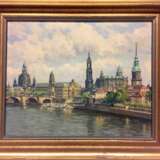 Paul Schlechter: Historische Ansicht von Dresden / Canaletto-Blick / Dresden mit Frauenkirche, Hausmannturm, Hofkirche. - Foto 3